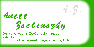 anett zselinszky business card